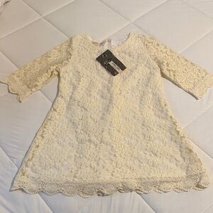 Charming Cream Lace Kids Dress